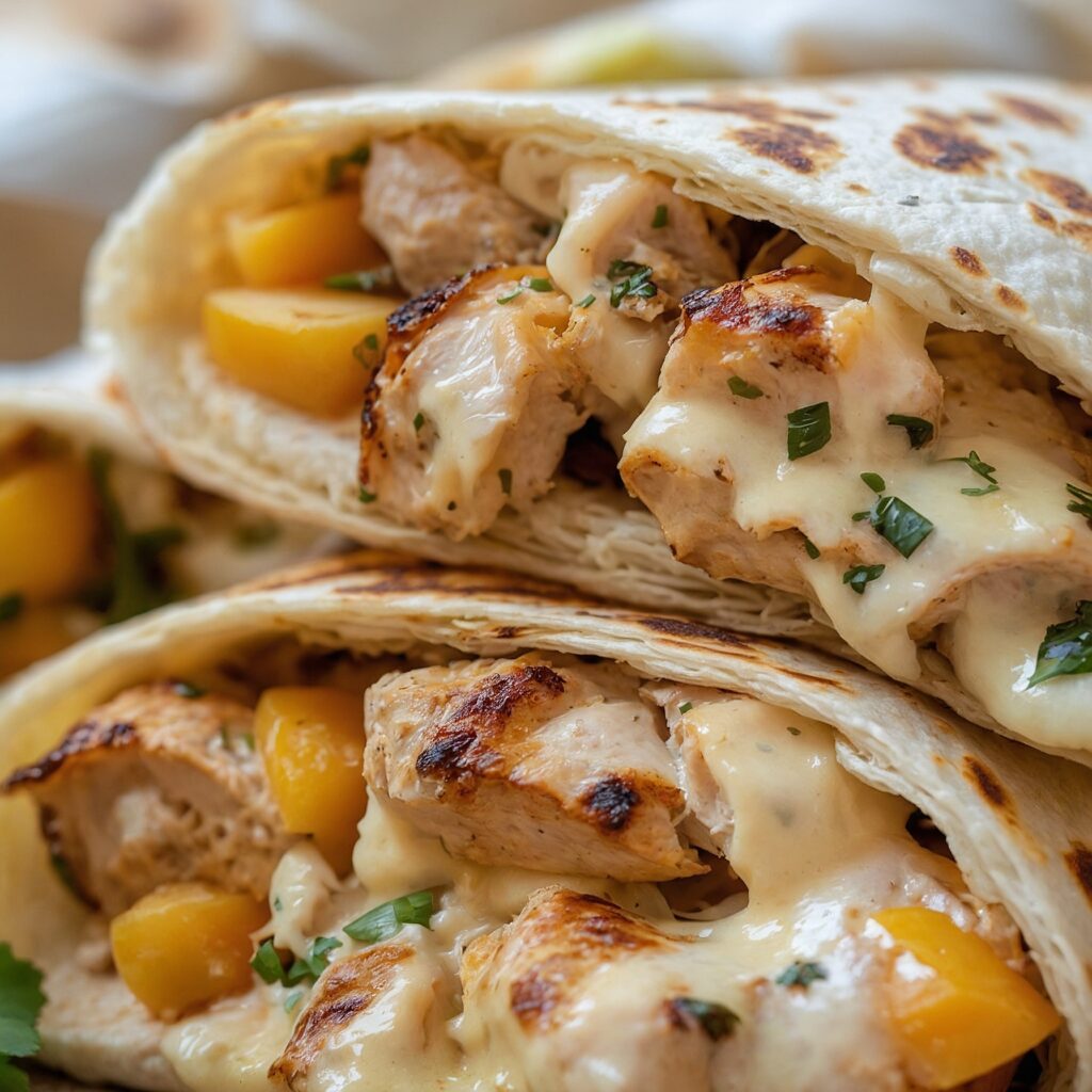 cheesy garlic chicken wraps recipe